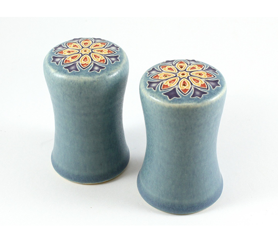 Ceramic Salt and Pepper Shakers with Sonnet design